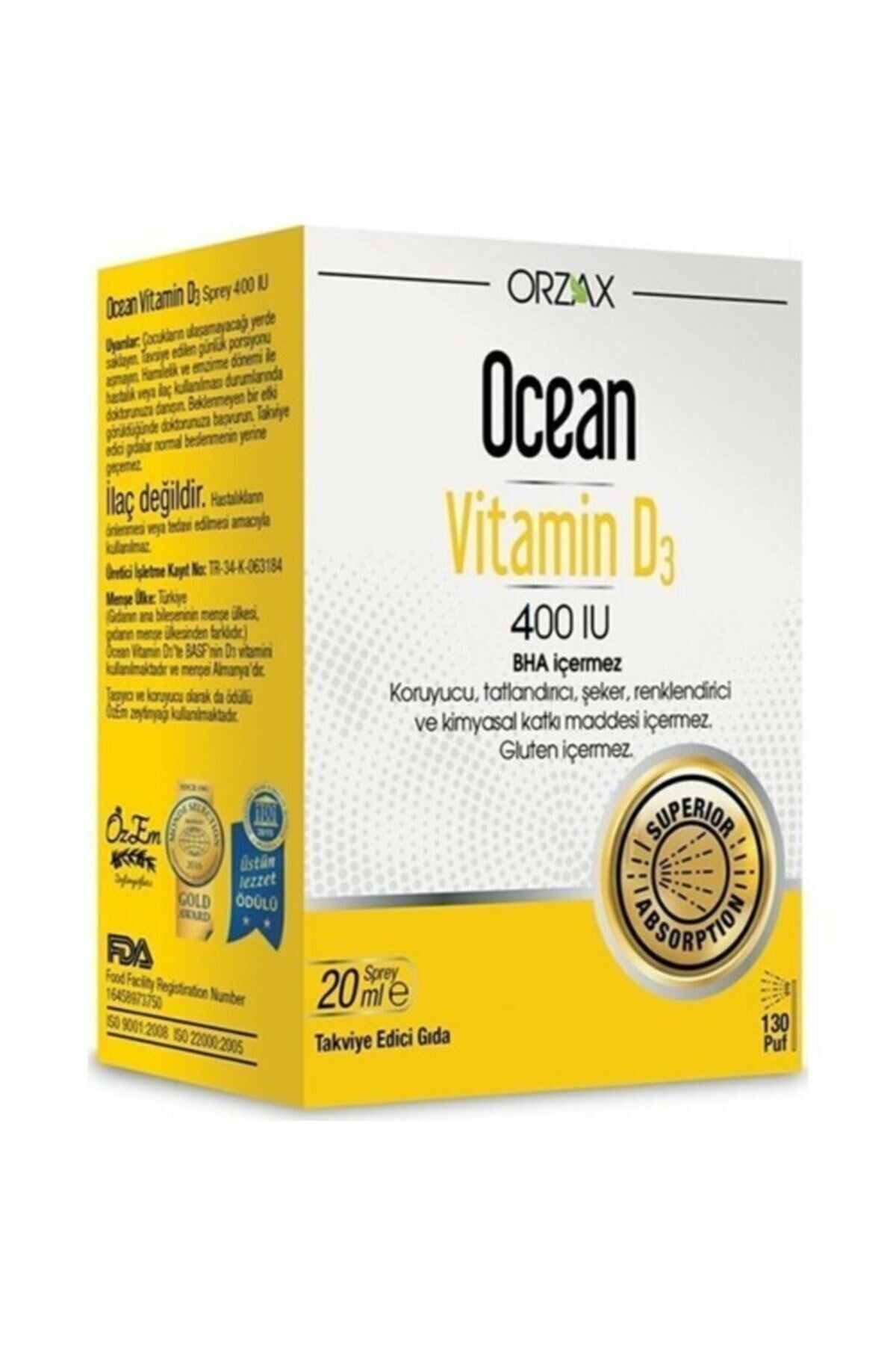 Ocean Vitamin D3 400 IU Spray 20ml