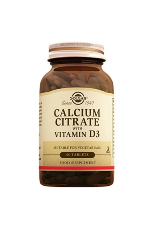 Solgar Calcium Citrate With Vitamin D3 Gıda Takviyesi 60 Tablet