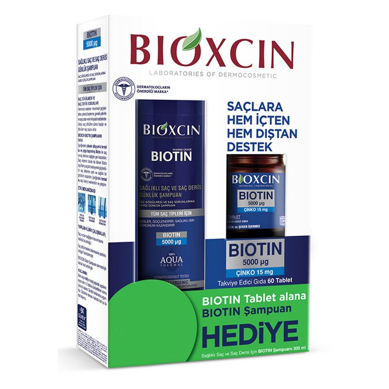 Bioxcin Biotin 5000 Mg + Çinko 15 mg Tablet Biotin Şampuan Hediyeli