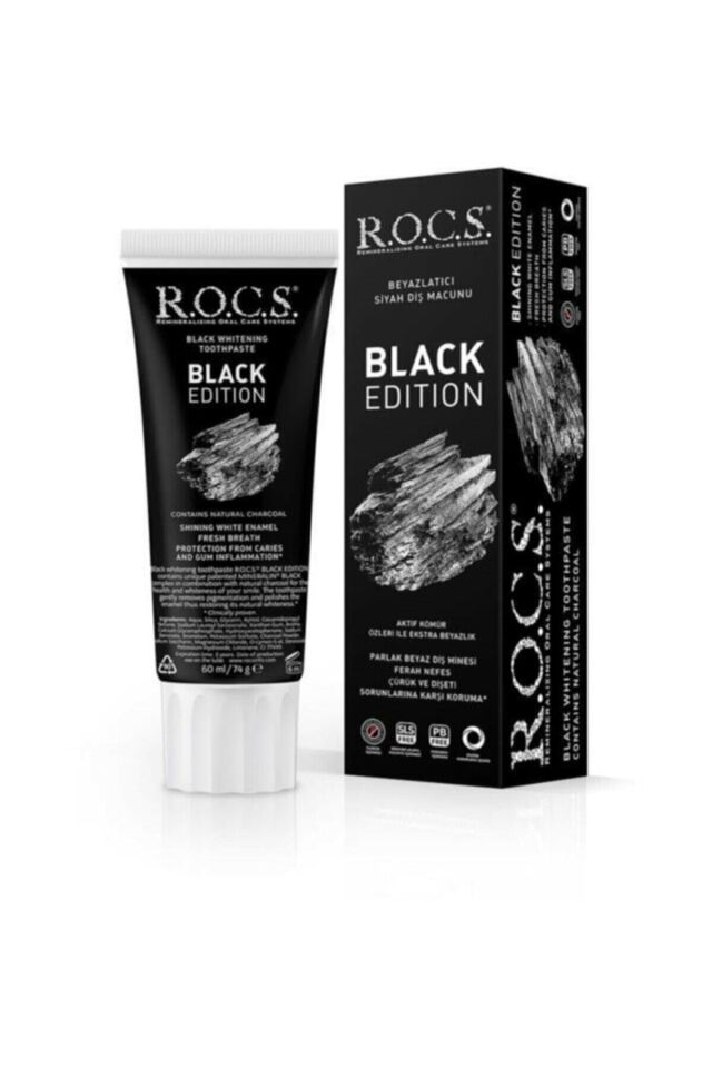 Rocs Black Edition Kömür Özleri Ile Beyazlatıcı Diş Macunu - 74g