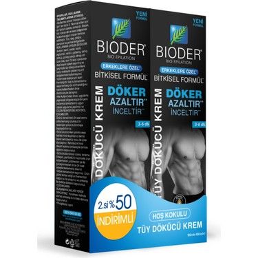 Bioder Tüy Dökücü Krem Erkek 100 ml 2'li