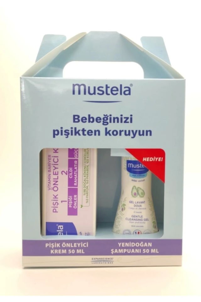 Mustela Vitamin Barrier 1.2.3 Pişik Kremi 50 ml + Yenidoğan Şampuan 50 ml Hediye