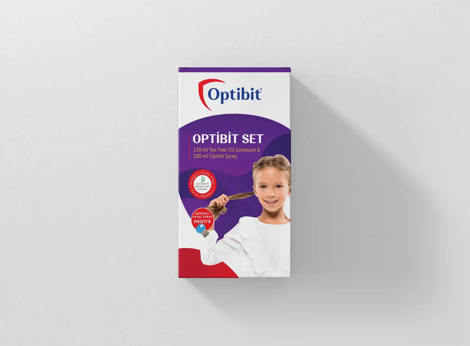 Optibit Set - Bit Spreyi 100 ml + Tea Tree Oil Şampuan 150 ml + Metal Tarak Hediye