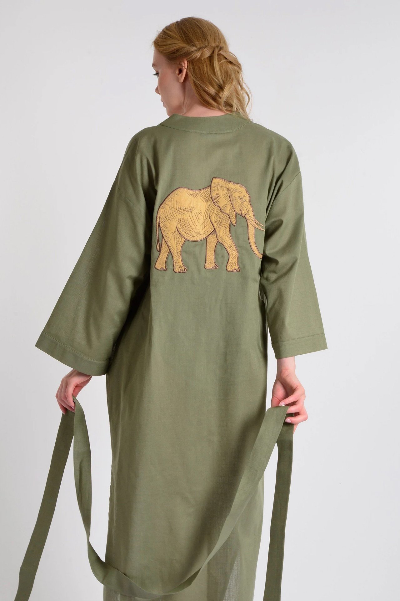 Elephant Linen Kimono