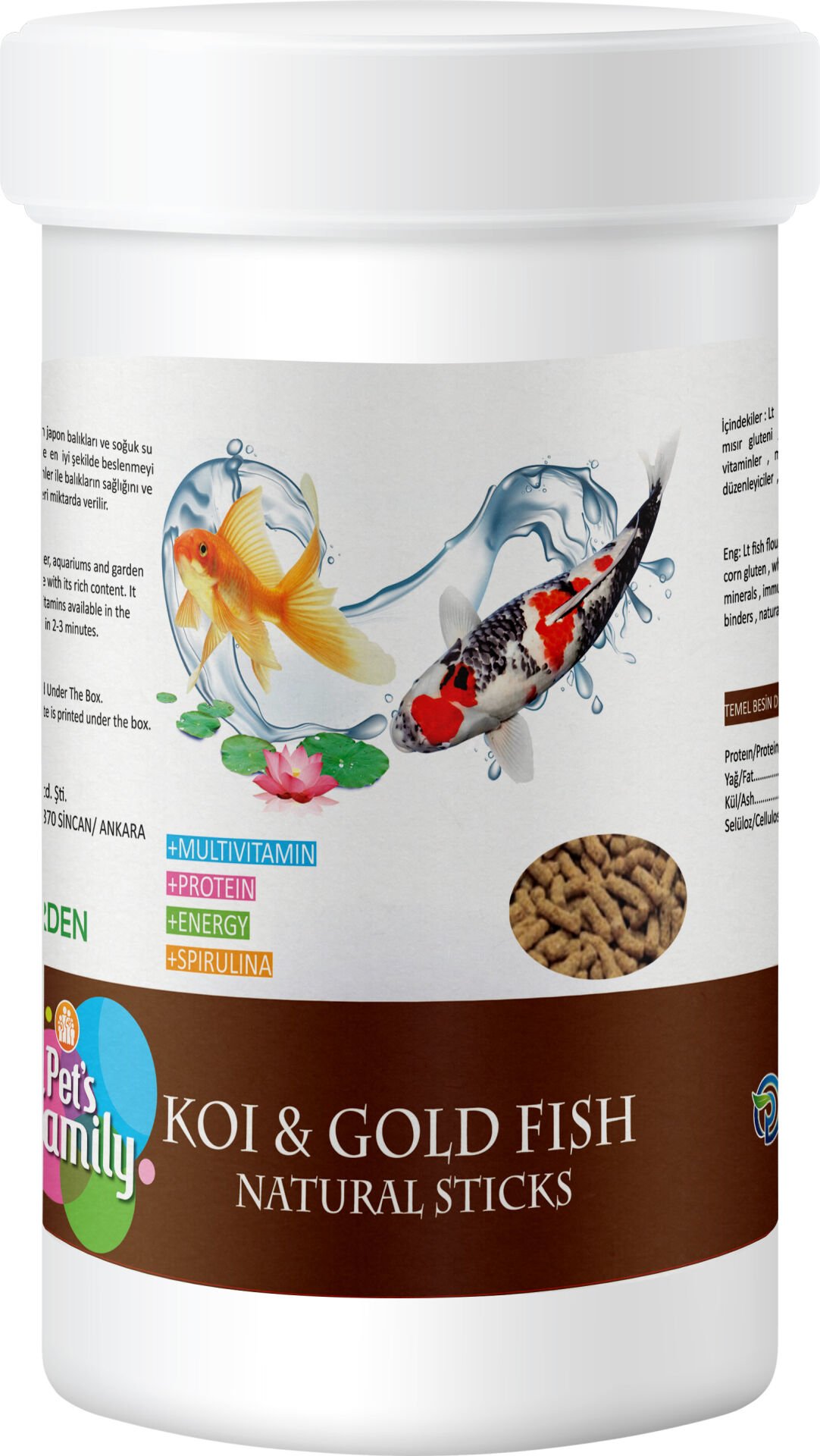 Pets Family Koı & Gold Fısh Natural Stıcks 1l/100g