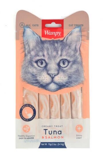 Wanpy Kedi Ödülü Likit Ton Balığı&Somon 5X14 Gr 021