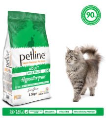 Petline Super Premium Yetişkin Kedi Maması Kuzu Etli 1.5 Kg Hipoalerjenik (Hypoallergenic)