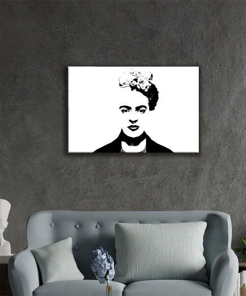 Kadınlar Frida Kahlo Cam Tablo  4mm Dayanıklı Temperli Cam, Women Frida Kahlo Glass Wall Art