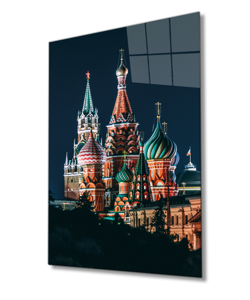 Moskova Cam Tablo  4mm Dayanıklı Temperli Cam, Moscow  Glass Wall Decor