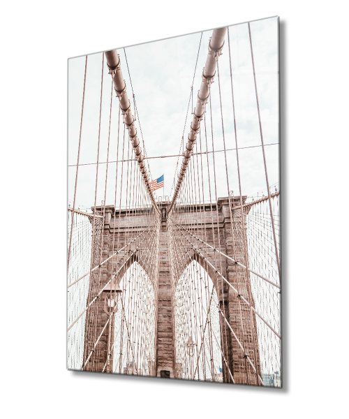 Köprü Cam Tablo  4mm Dayanıklı Temperli Cam, Bridge Glass Wall Decor
