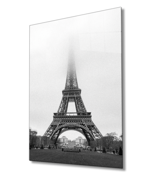 Paris Eyfel Kulesi Cam Tablo  4mm Dayanıklı Temperli Cam, Eiffel Glass Wall Decor