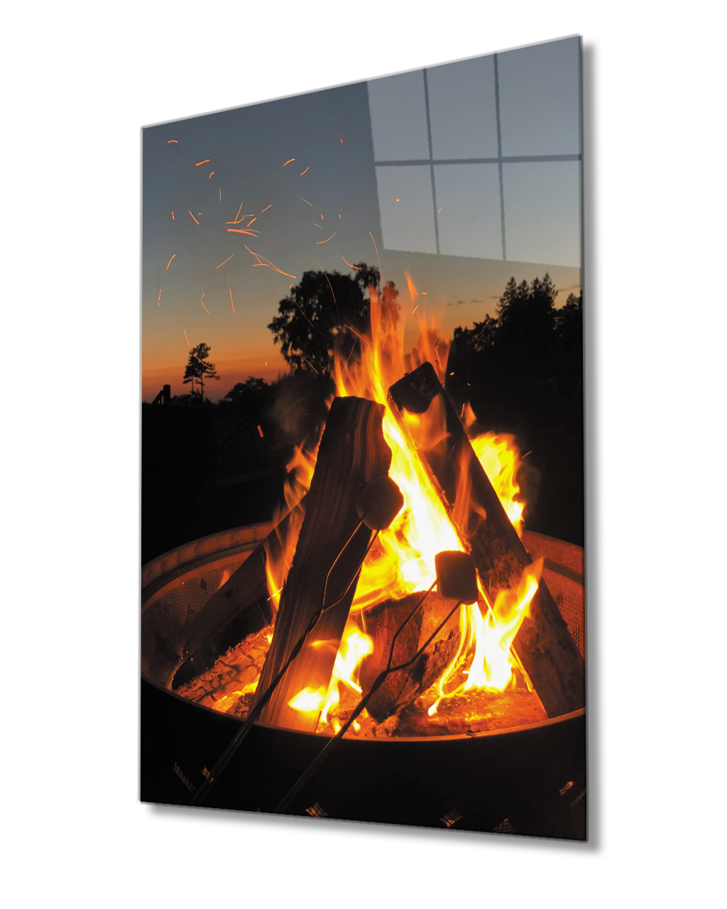 Ateş Cam Tablo 4mm Dayanıklı Temperli CamFire Glass Painting