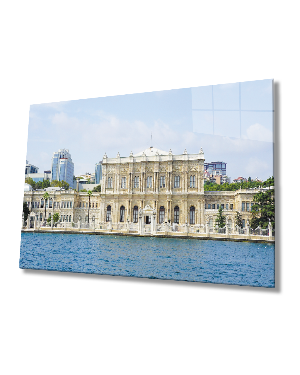 İstanbul Dolma Bahçe Sarayı Cam Tablo 4mm Dayanıklı Temperli Cam