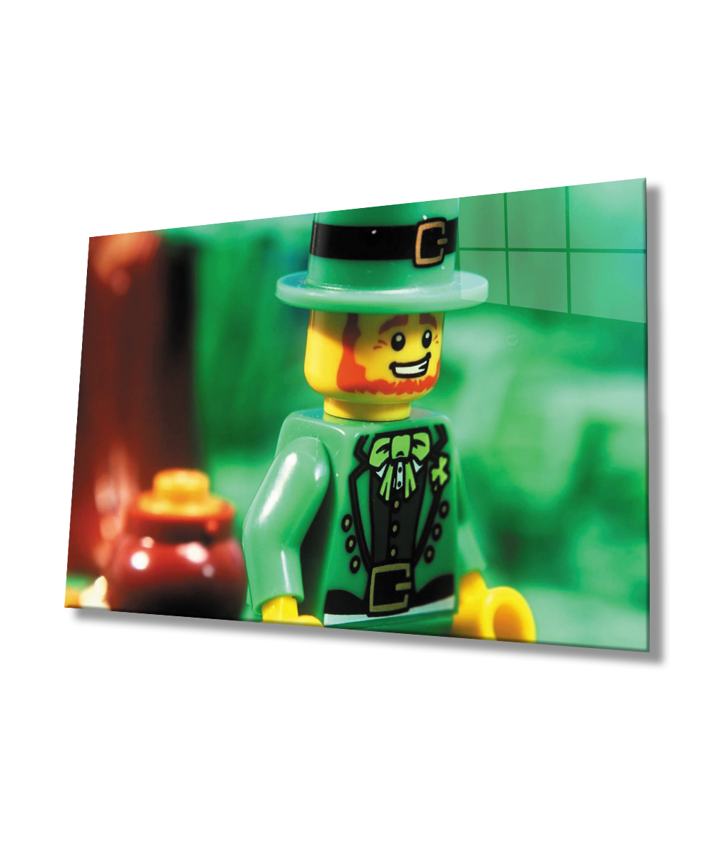 Yeşil Oyuncak Cam Tablo  4mm Dayanıklı Temperli Cam Green Toy Glass Wall Art