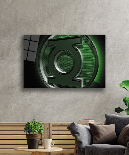 Yeşil Cam Tablo  4mm Dayanıklı Temperli Cam Green Glass Wall Art