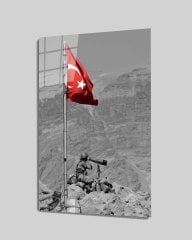 İdealizbiz Türk Askeri ve Bayrak Cam Tablo  4mm Dayanıklı Temperli Cam