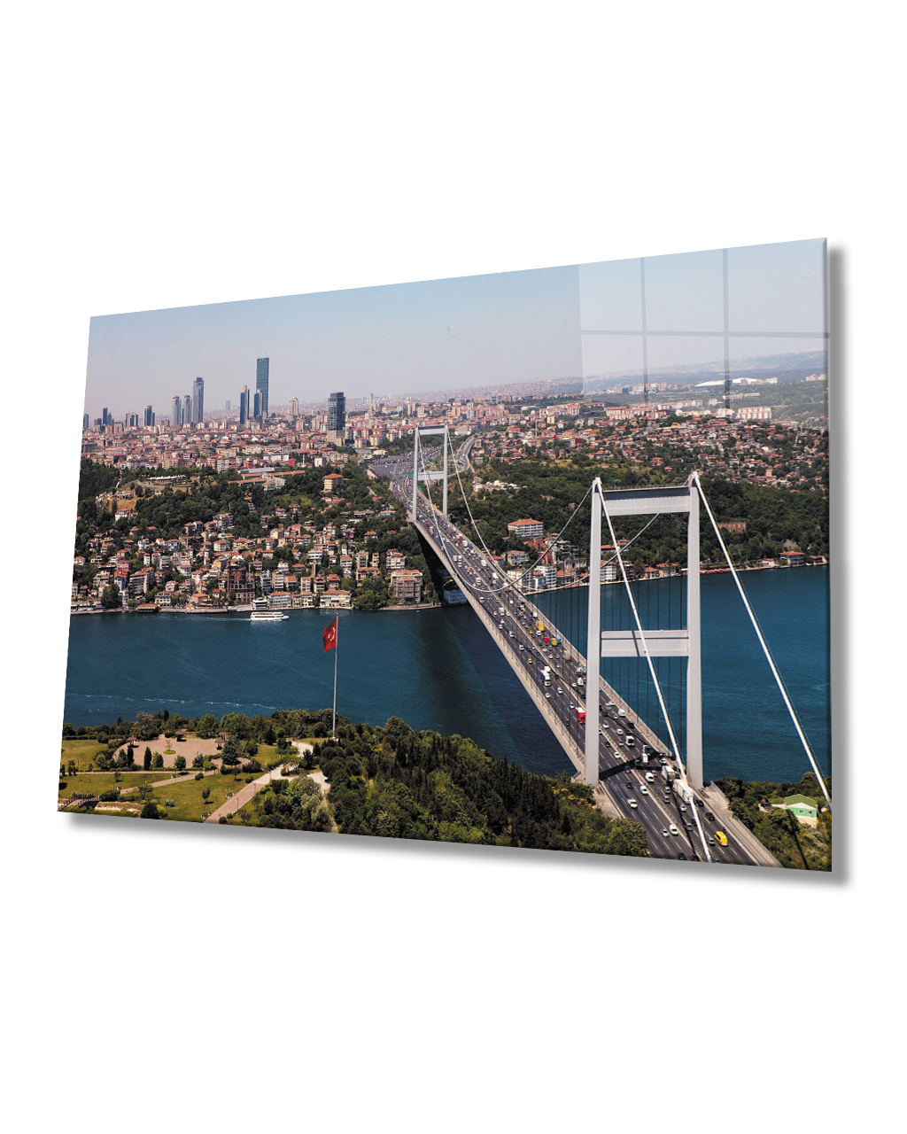 İstanbul Manzarası Boğaz Köprü Cam Tablo 4mm Dayanıklı Temperli Cam