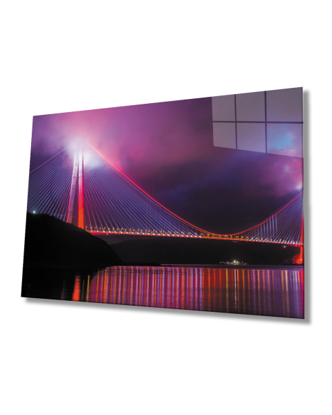 İstanbul Boğaz Köprüsü  Cam Tablo 4mm Dayanıklı Temperli Cam