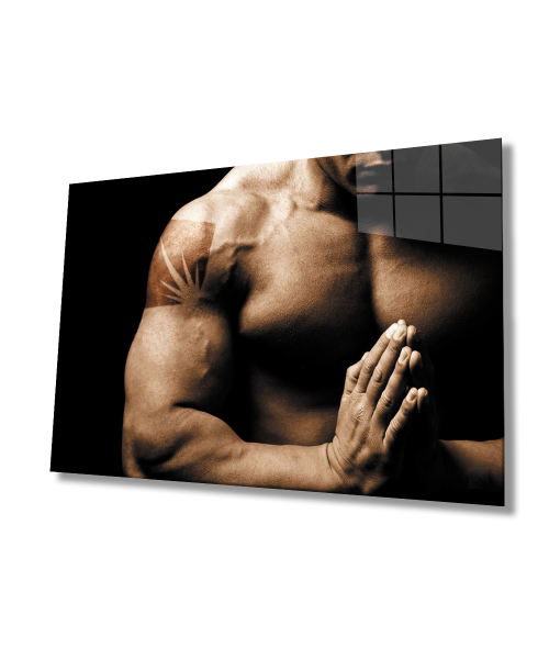 Spor Fitnes Cam Tablo  4mm Dayanıklı Temperli Cam Sports Fitness Glass Wall Art