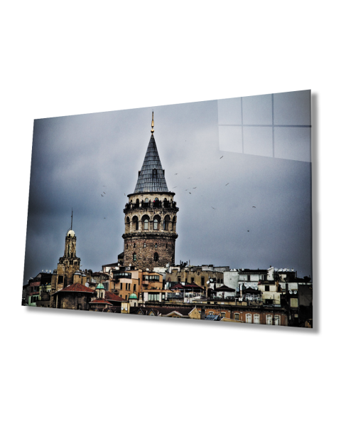 İstanbul Galata Kulesi Cam Tablo 4mm Dayanıklı Temperli Cam