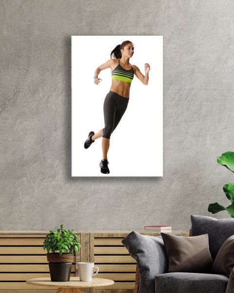 Spor Fitnes Cam Tablo  4mm Dayanıklı Temperli Cam Sports Fitness Glass Wall Art