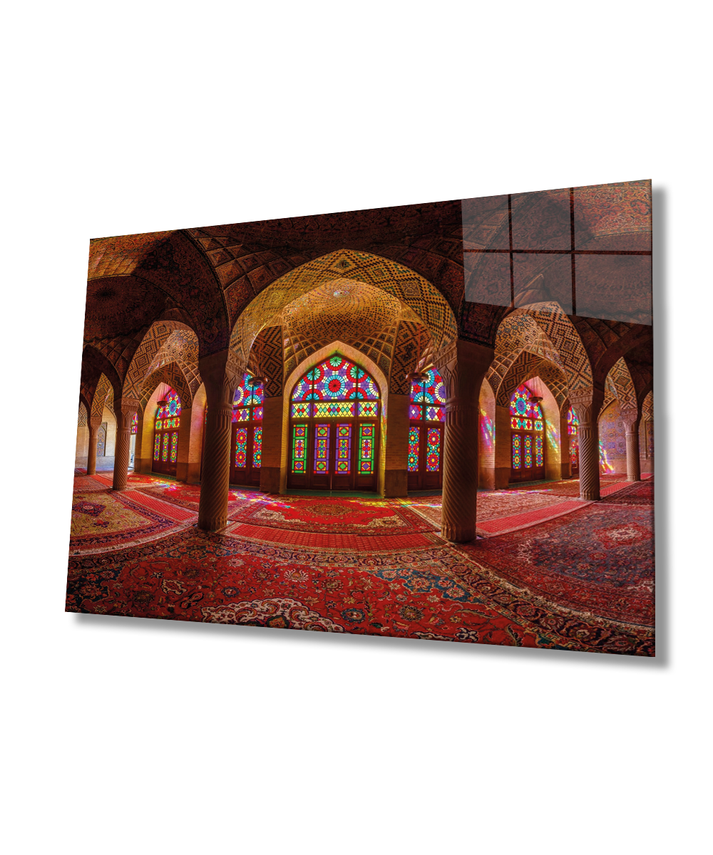 Cami İslami Motif Dini Cam Tablo 4mm Dayanıklı Temperli Cam