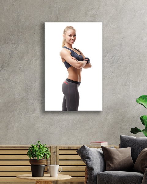 Spor Fitnes Cam Tablo  4mm Dayanıklı Temperli Cam Sports Fitness Glass Wall Art