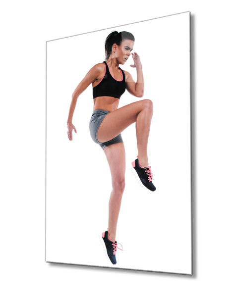 Spor Fitnes Cam Tablo  4mm Dayanıklı Temperli Cam Sports Fitness Glass Wall Art