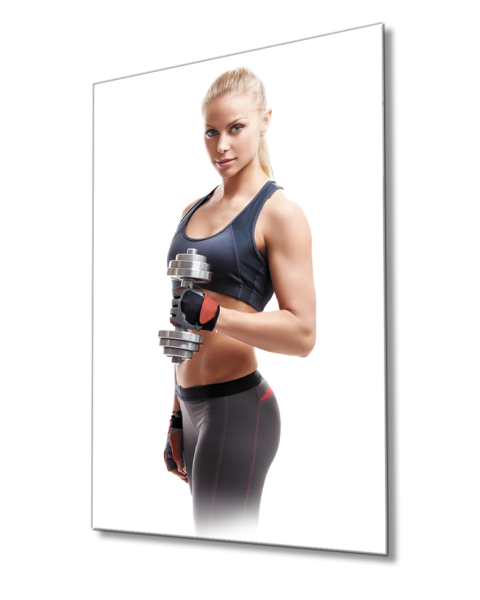 Spor Fitnes Cam Tablo  4mm Dayanıklı Temperli Cam Sports Fitness Glass Wall Art