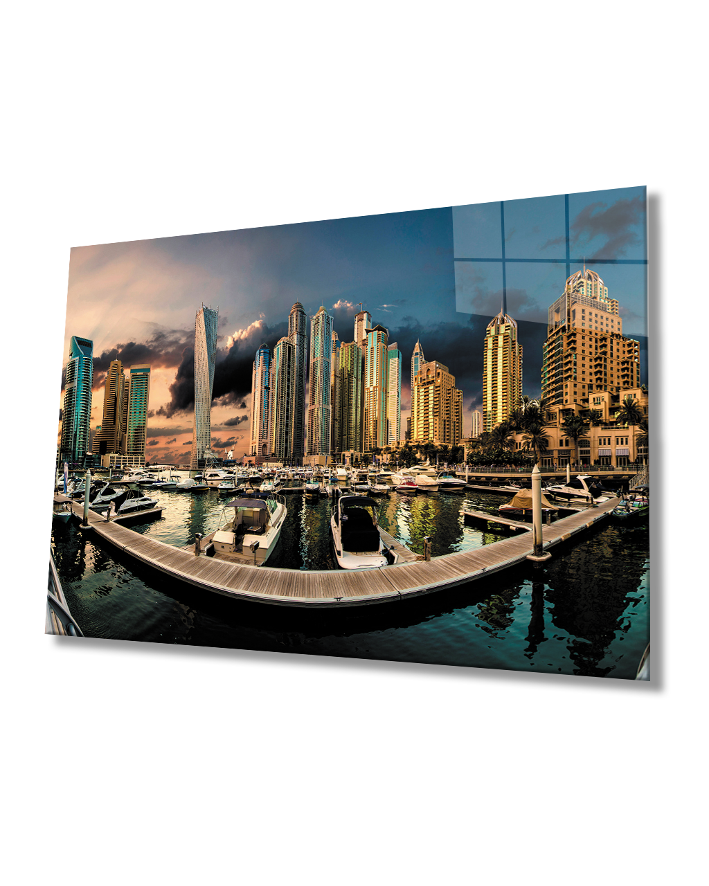 Şehir Manzara Cam Tablo  4mm Dayanıklı Temperli Cam City Landscape Glass Table 4mm Durable Tempered Glass