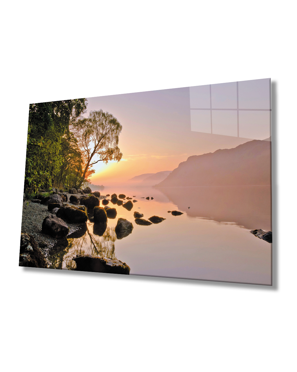 Gün Batımı Manzarası Cam Tablo  4mm Dayanıklı Temperli Cam Sunset Landscape Glass Table 4mm Durable Tempered Glass