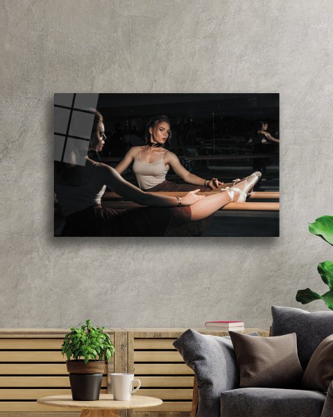 Balerin Cam Tablo  4mm Dayanıklı Temperli Cam Ballerina Glass Table 4mm Durable Tempered Glass Glass Wall Art