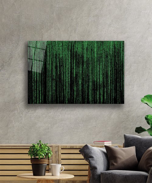 Yeşil Renkli  Cam Tablo  4mm Dayanıklı Temperli Cam  Green Color Glass Wall Art