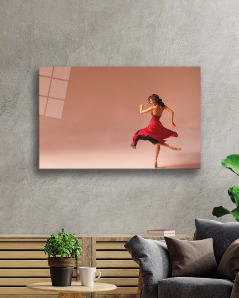 Balerin Cam Tablo  4mm Dayanıklı Temperli Cam Ballerina Glass Table 4mm Durable Tempered Glass Glass Wall Art