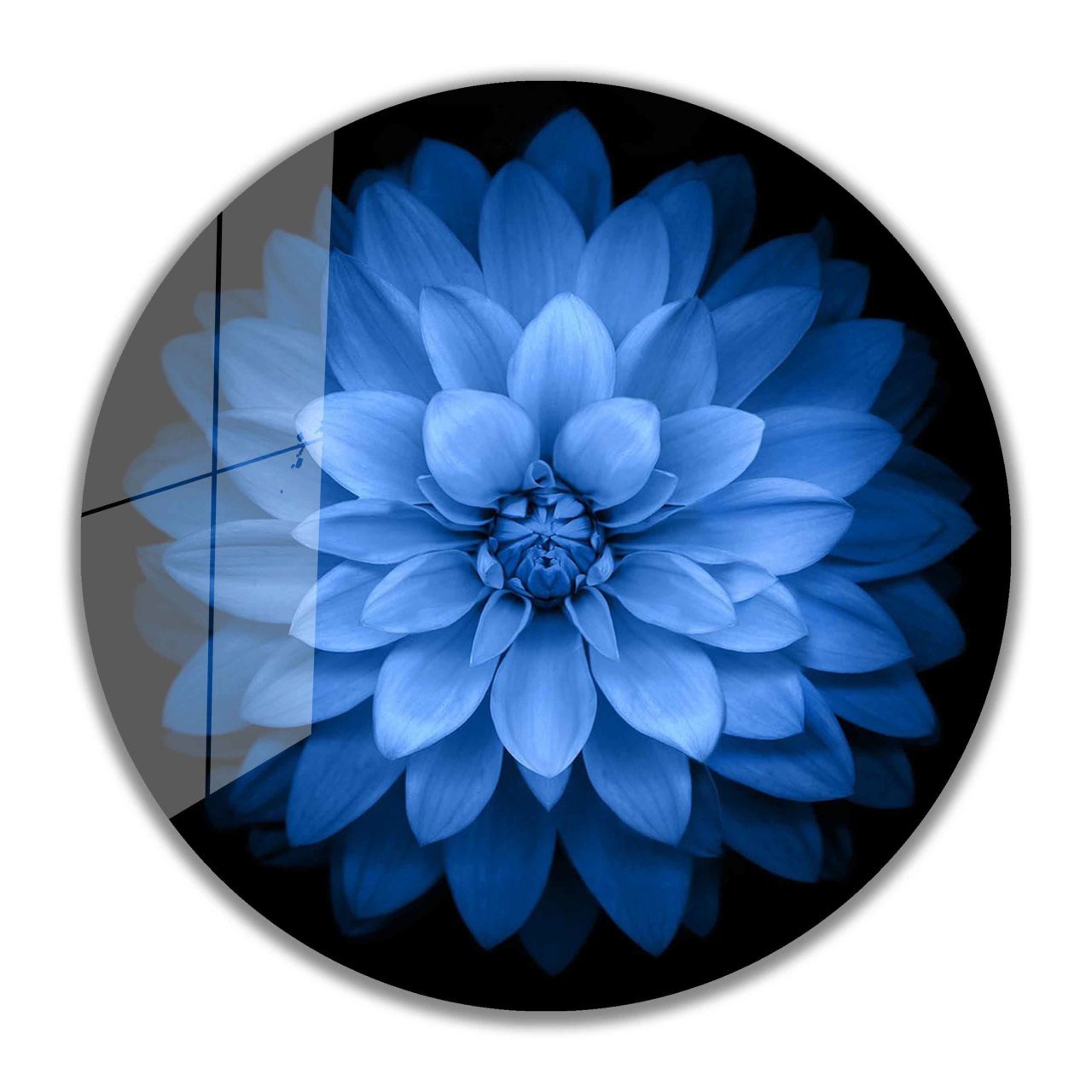 Çiçek Yuvarlak Cam Tablo  4mm Dayanıklı Temperli Cam
