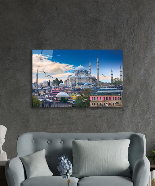 İstanbul Ortaköy Camii Manzarası Cam Tablo 4mm Dayanıklı Temperli Cam