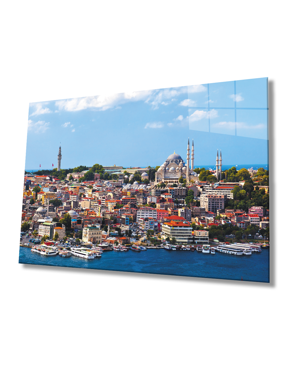 İstanbul Kuş Bakışı Manzarası Cam Tablo 4mm Dayanıklı Temperli Cam