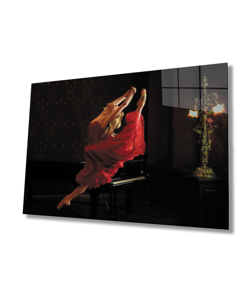 Balerin Cam Tablo  4mm Dayanıklı Temperli Cam Ballerina Glass Table 4mm Durable Tempered Glass Glass Wall Art