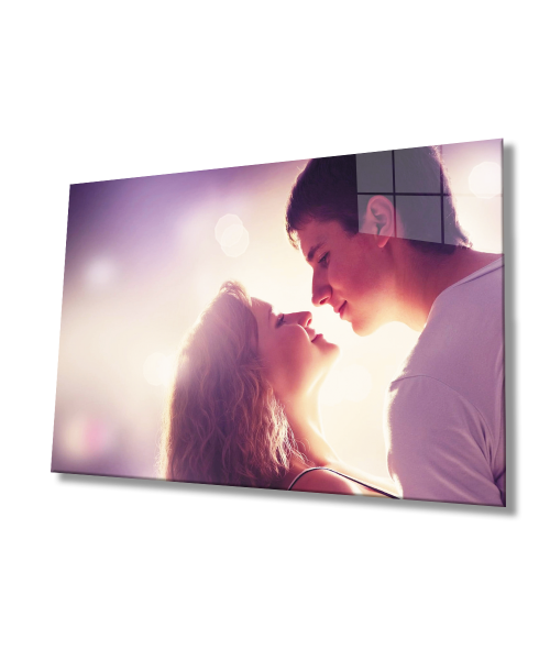 Sevgililer  Aşk Cam Tablo  4mm Dayanıklı Temperli Cam
