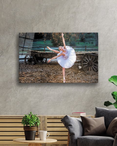 Balerin Cam Tablo  4mm Dayanıklı Temperli Cam Ballerina Glass Table 4mm Durable Tempered Glass Glass Wall Art