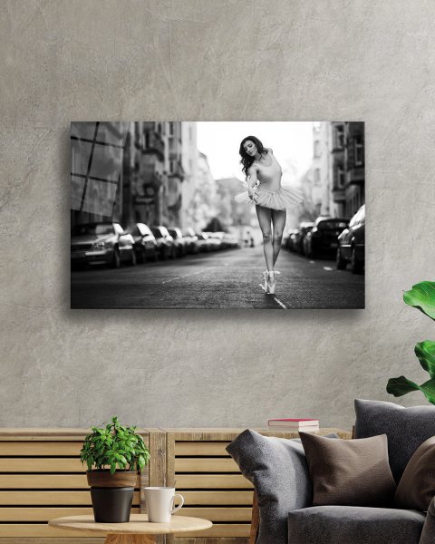 Balerin Cam Tablo  4mm Dayanıklı Temperli Cam Ballerina Glass Table 4mm Durable Tempered Glass Glass Wall Art