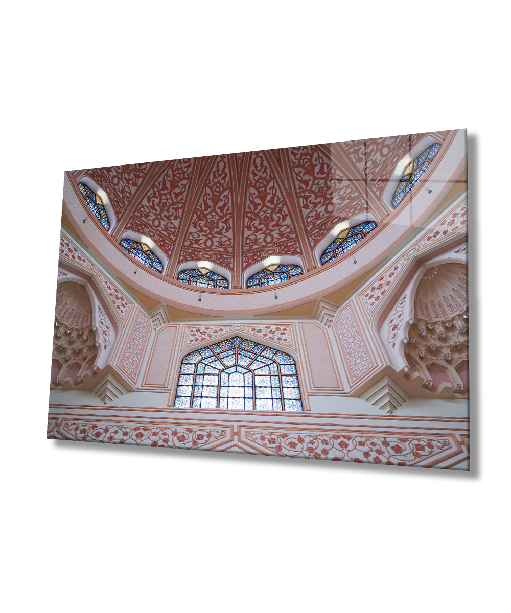 Cami Motif Dini İslami Duvar Dekoru Cam Tablo 4mm Dayanıklı Temperli Cam