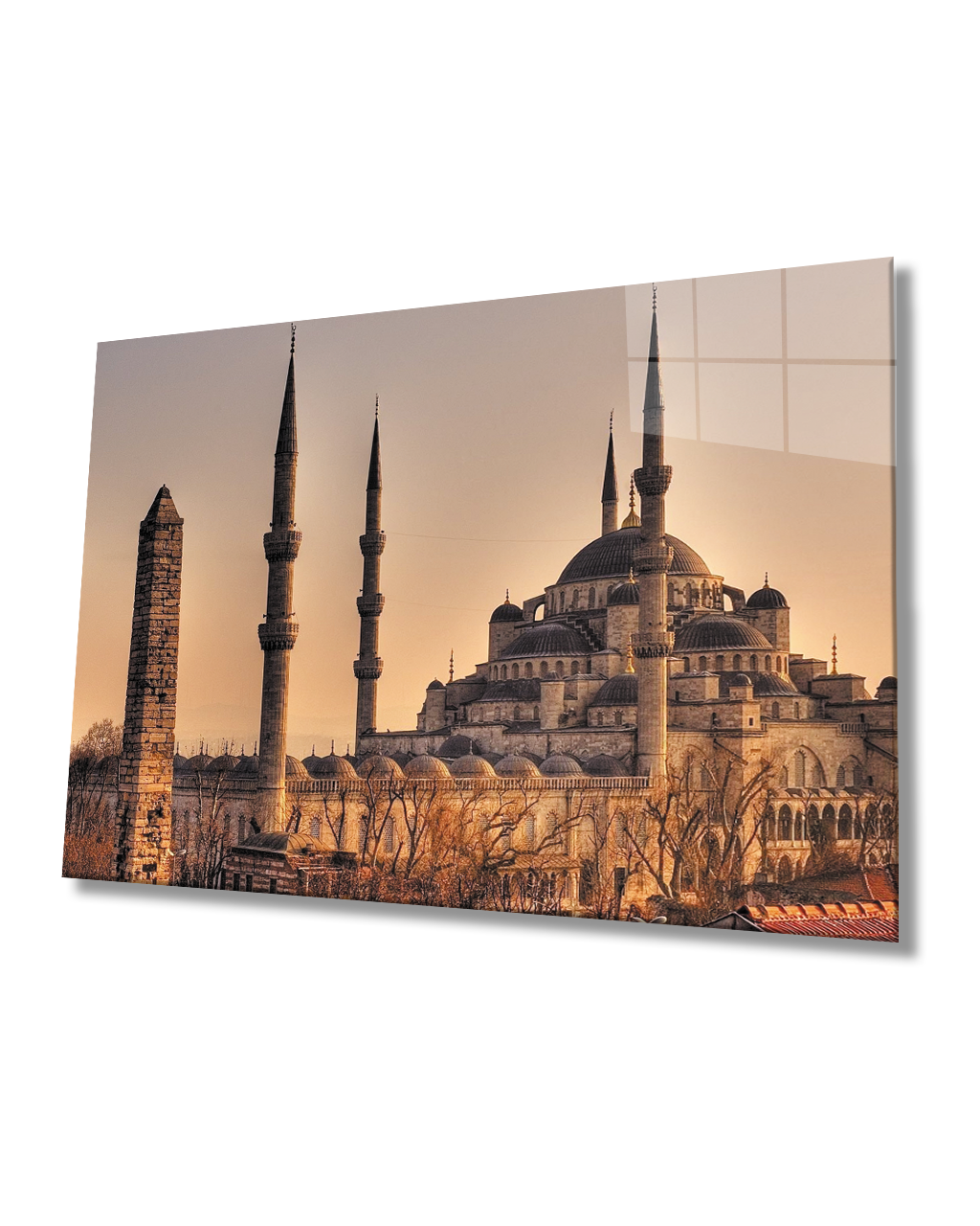 İstanbul Sultan Ahmet Camii Manzaralı   4mm Dayanıklı  Cam Tablo Temperli Cam