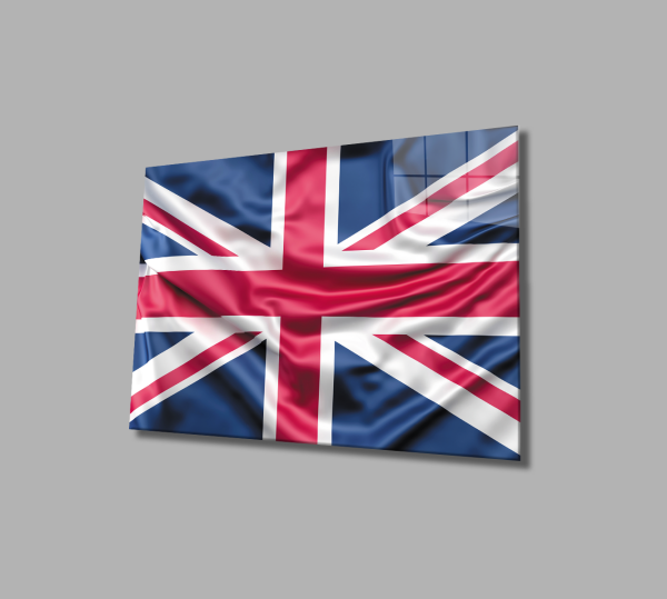 Birleşik Krallık Bayrağı Cam Tablo  4mm Dayanıklı Temperli Cam,United Kingdom Flag Glass Wall Art