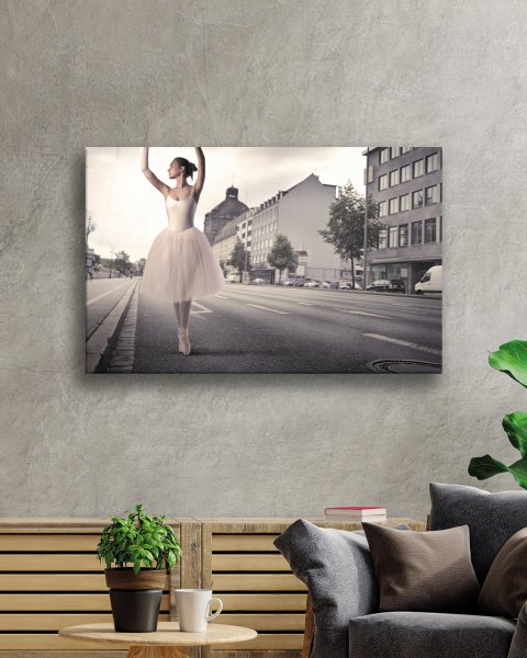 Balerin Cam Tablo  4mm Dayanıklı Temperli Cam Ballerina Glass Table 4mm Durable Tempered Glass Glass Wall Art