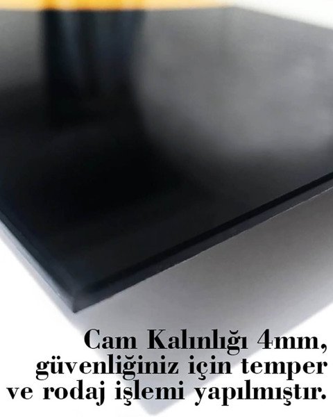 Heykelli Büyük Sütunlu Kapılar  Cam Tablo  4mm Dayanıklı Temperli Cam Sculpted Large Column Doors Glass Table 4mm Durable Tempered Glass