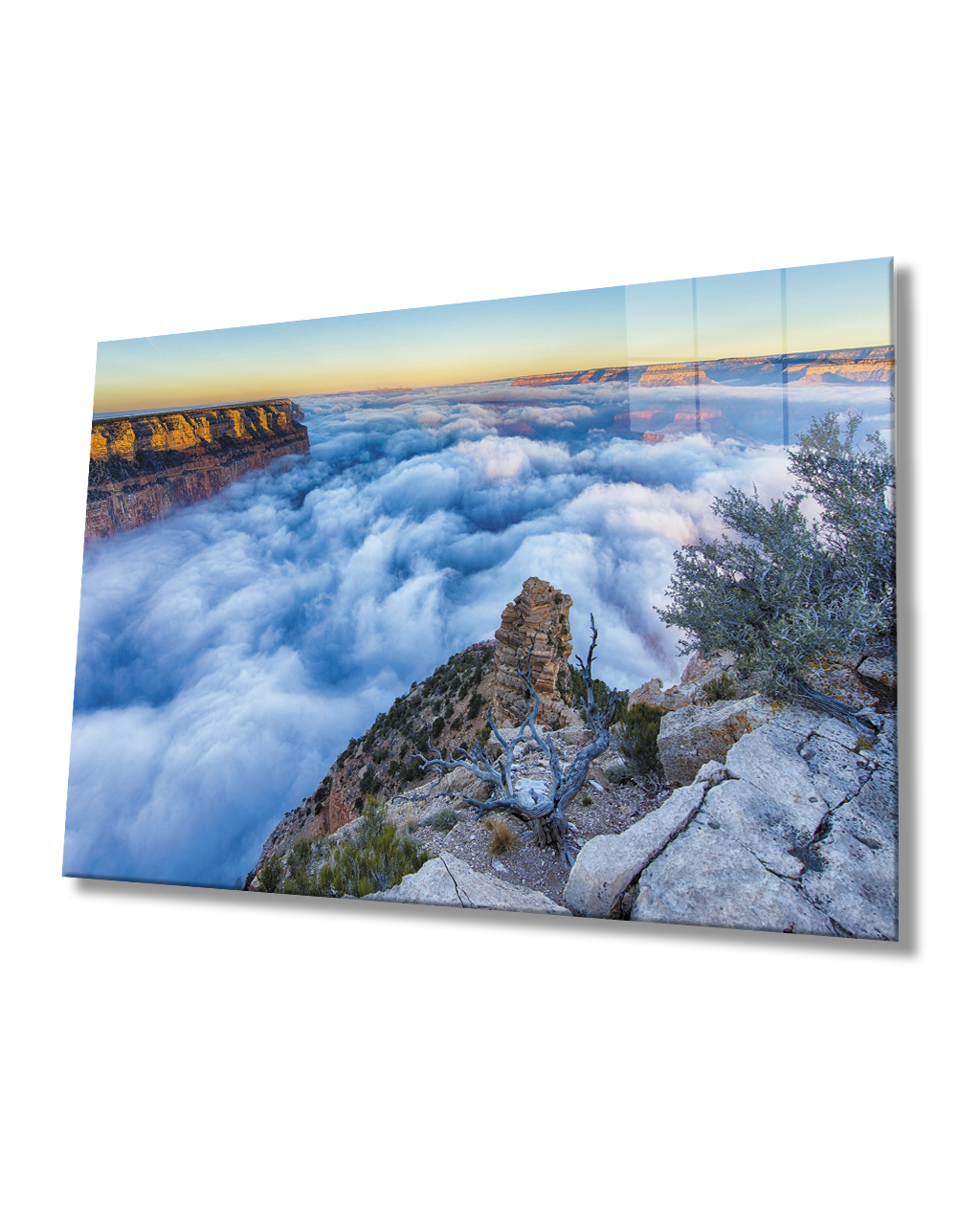 Gün Batımında Bulutlar  Cam Tablo  4mm Dayanıklı Temperli Cam Clouds At Sunset Glass Table 4mm Durable Tempered Glass