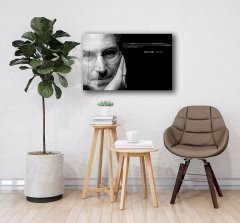 Siyah Beyaz İnsan Fotoğrafları Steve Jobs Cam Tablo  4mm Dayanıklı Temperli Cam Black and White People Photos Steve Jobs Glass Wall Art