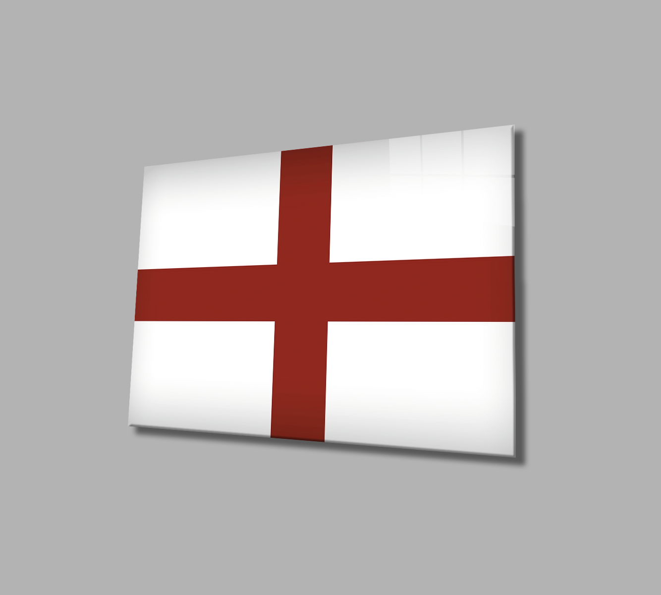 İngiltere Bayrağı Cam Tablo  4mm Dayanıklı Temperli Cam,  England Flag Glass Wall Art
