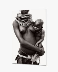 Afrikalı Kadın ve Bebek  Cam Tablo  4mm Dayanıklı Temperli Cam